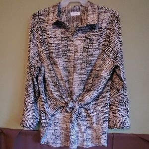 Calvin Klein flowy button up blouse